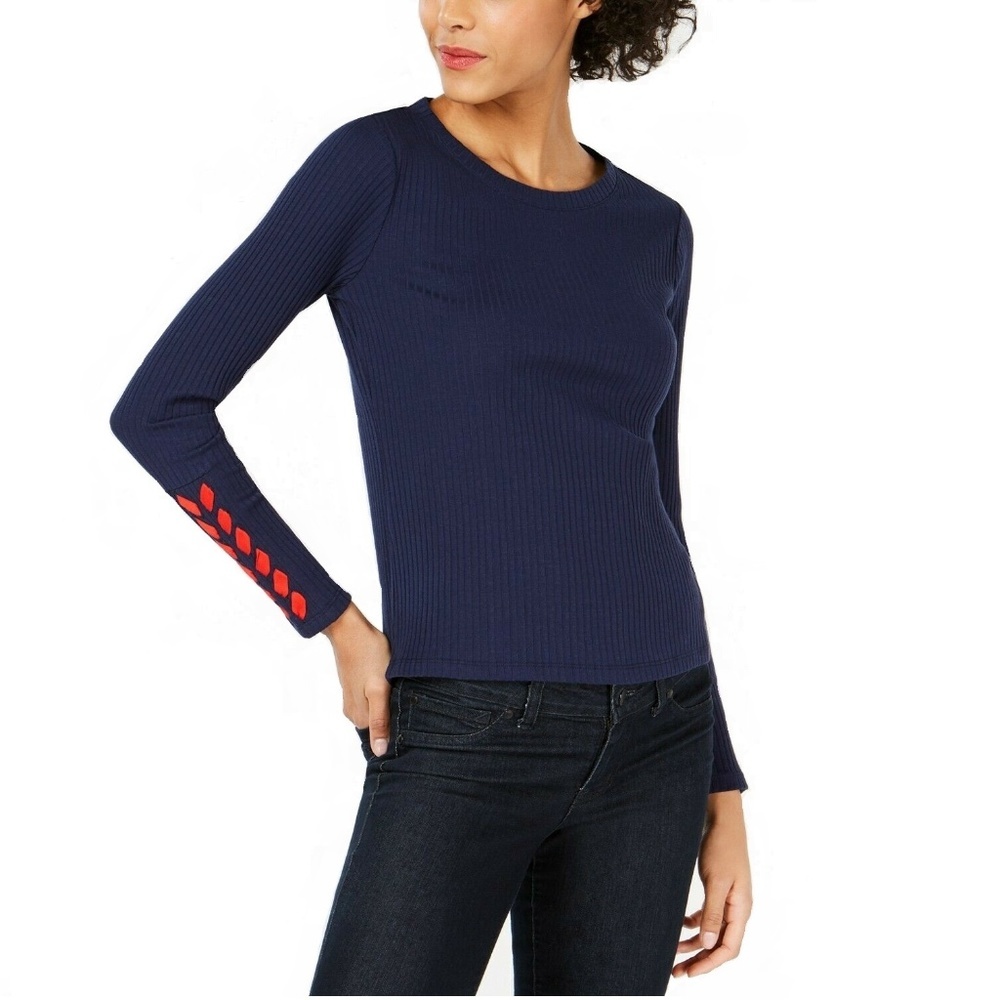 Maison Jules Ribbed Long Sleeve Top